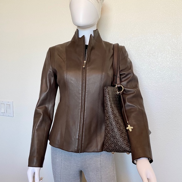 Cole Haan Leather Jacket S - Picture 1 of 10